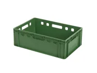 Stapelbak E2 - groen - Euronorm - 600 x 400 x H 200 mm (gladde bodem)