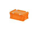 Stapelbehälter mit Deckel - 300 x 200 x H 133 mm (glatter Boden) - Orange - 1