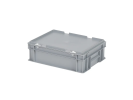 Bac gerbable avec couvercle - 400 x 300 x H 133 mm - Gris - (fond lisse) - 1