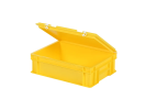 Bac gerbable avec couvercle - 400 x 300 x H 133 mm - Jaune - (fond lisse) - 2