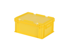 Bac gerbable avec couvercle - 400 x 300 x H 190 mm - Jaune - (fond lisse) - 1