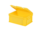 Bac gerbable avec couvercle - 400 x 300 x H 190 mm - Jaune - (fond lisse) - 2