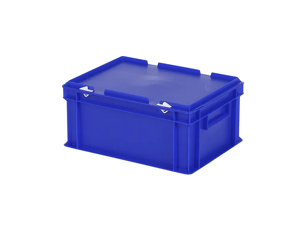 Stacking bin with lid - 400 x 300 x H 190 mm - blue