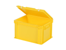 Bac gerbable avec couvercle - 400 x 300 x H 250 mm - Jaune - (fond lisse) - 2