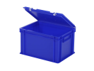 Bac gerbable avec couvercle - 400 x 300 x H 250 mm - Bleu - (fond lisse) - 2