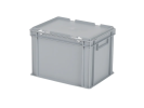 Bac gerbable avec couvercle - 400 x 300 x H 295 mm - Gris - (fond renforcé) - 1