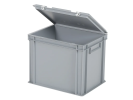 Bac gerbable avec couvercle - 400 x 300 x H 335 mm - Gris - (fond renforcé) - 2