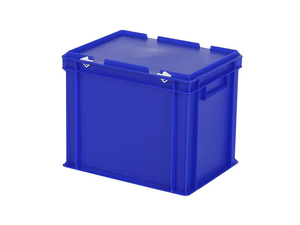 Stacking bin with lid - 400 x 300 x H 335 mm - blue