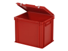 Bac gerbable avec couvercle - 400 x 300 x H 335 mm - Rouge - (fond renforcé) - 2