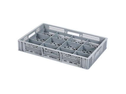 Glass crate BASIC - 600 x 400 x H 99 mm for 12 glasses - maximum glasheight 72 mm - maximum Ø 116 mm  