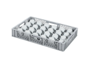Gläserkiste BASIC - 600 x 400 x H 99 mm für 24 Gläser - max. Glashöhe 72 mm - max. Ø 85 mm - 1
