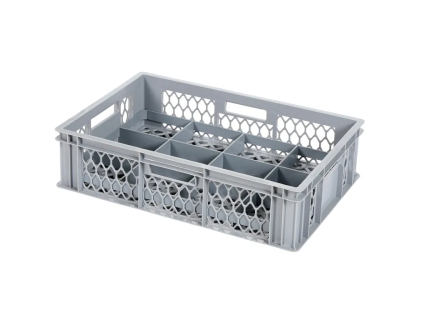 Glass crate BASIC - 600 x 400 x H 154 mm for 12 glasses - max. height 125 mm - max. Ø 116 mm - single compartment