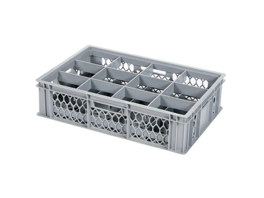 Glass crate BASIC - 600 x 400 x H 154 mm for 12 glasses - max. height 125 mm and max. Ø 116 mm